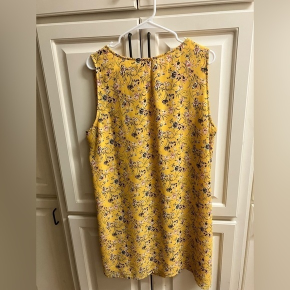 Skies are Blue 1X Dress Yellow Floral Sleeveless Lined Light - Picture 3 of 10